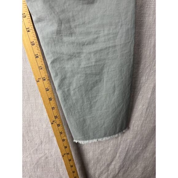 G1 Goods Paper Twill Pants Light Green Cotton Chino Raw-Hem Women's Size 10 - Picture 8 of 9